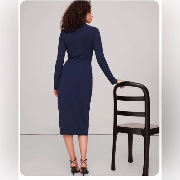 Banana Republic POLO WRAP SWEATER DRESS color Burgundy Long Sleeve size Medium - Picture 6 of 9